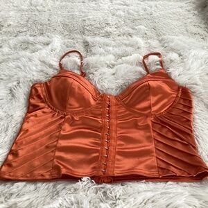 Better Be Women Bustier Top, Size Large, Color Orange Preown